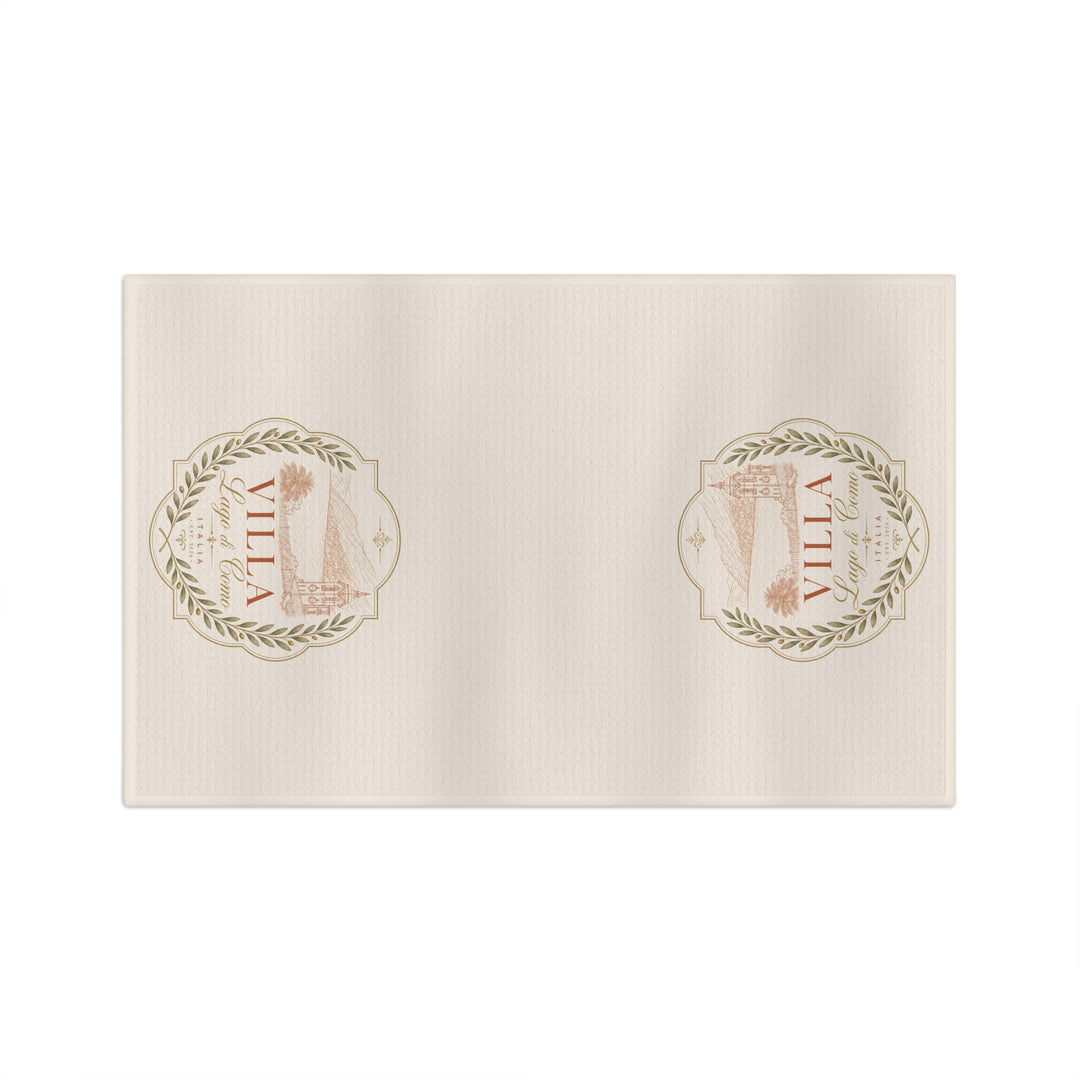 Villa Lago di Como Logo Microfiber Tea Towel Rustic French Farmhouse Kitchen Décor