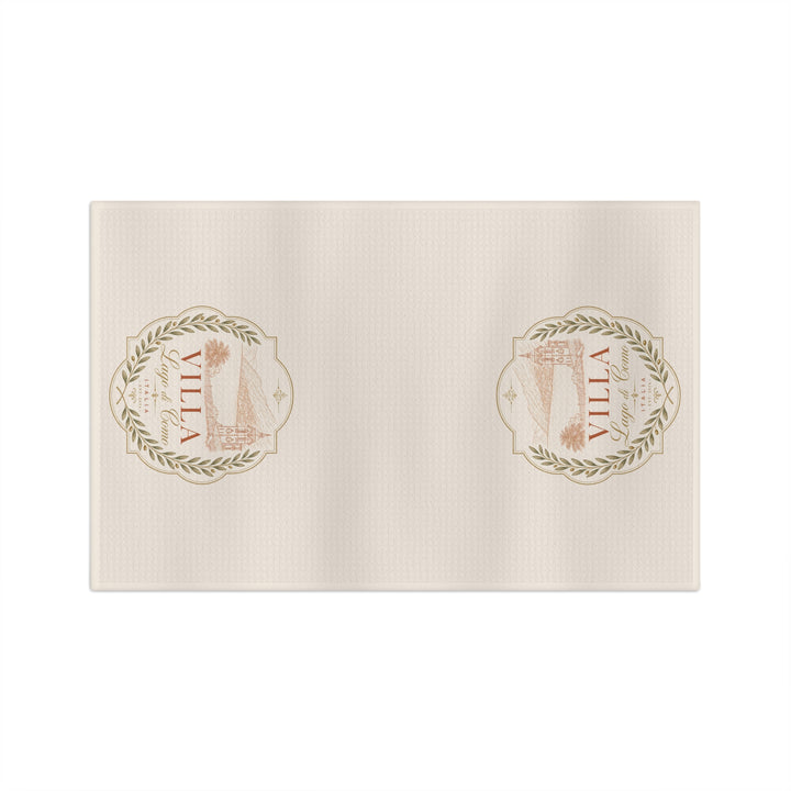 Villa Lago di Como Logo Microfiber Tea Towel Rustic French Farmhouse Kitchen Décor