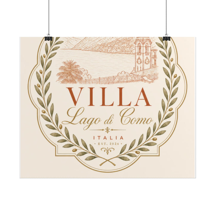 Villa Lago di Como Benvenuti Rolled Poster Vintage Italian Travel Art Print