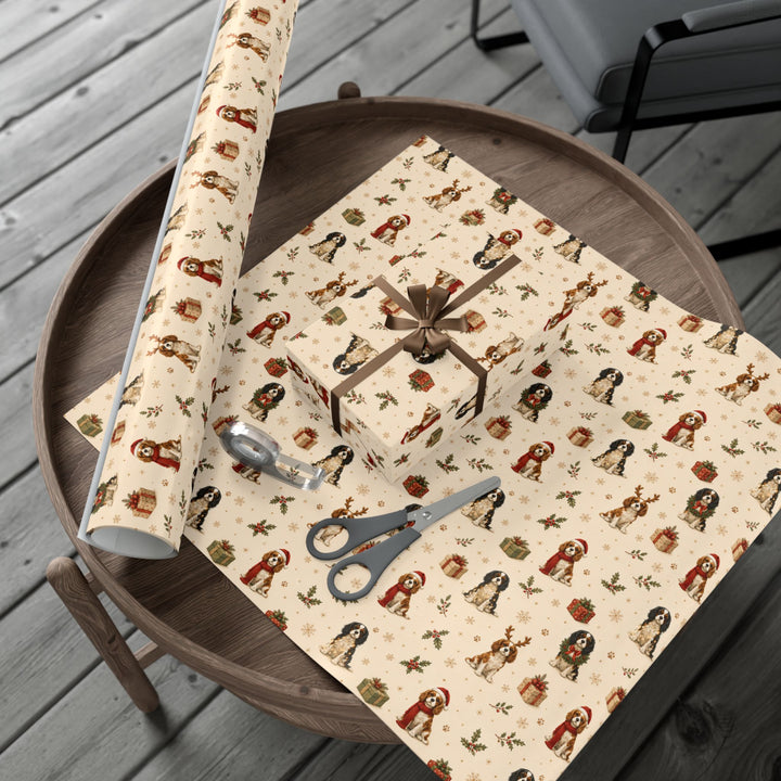 Cavalier King Charles Christmas Wrapping Paper | Luxury Dog Lover Gift Wrap | Holiday Cavalier Christmas Decor | Merry Paws Collection™
