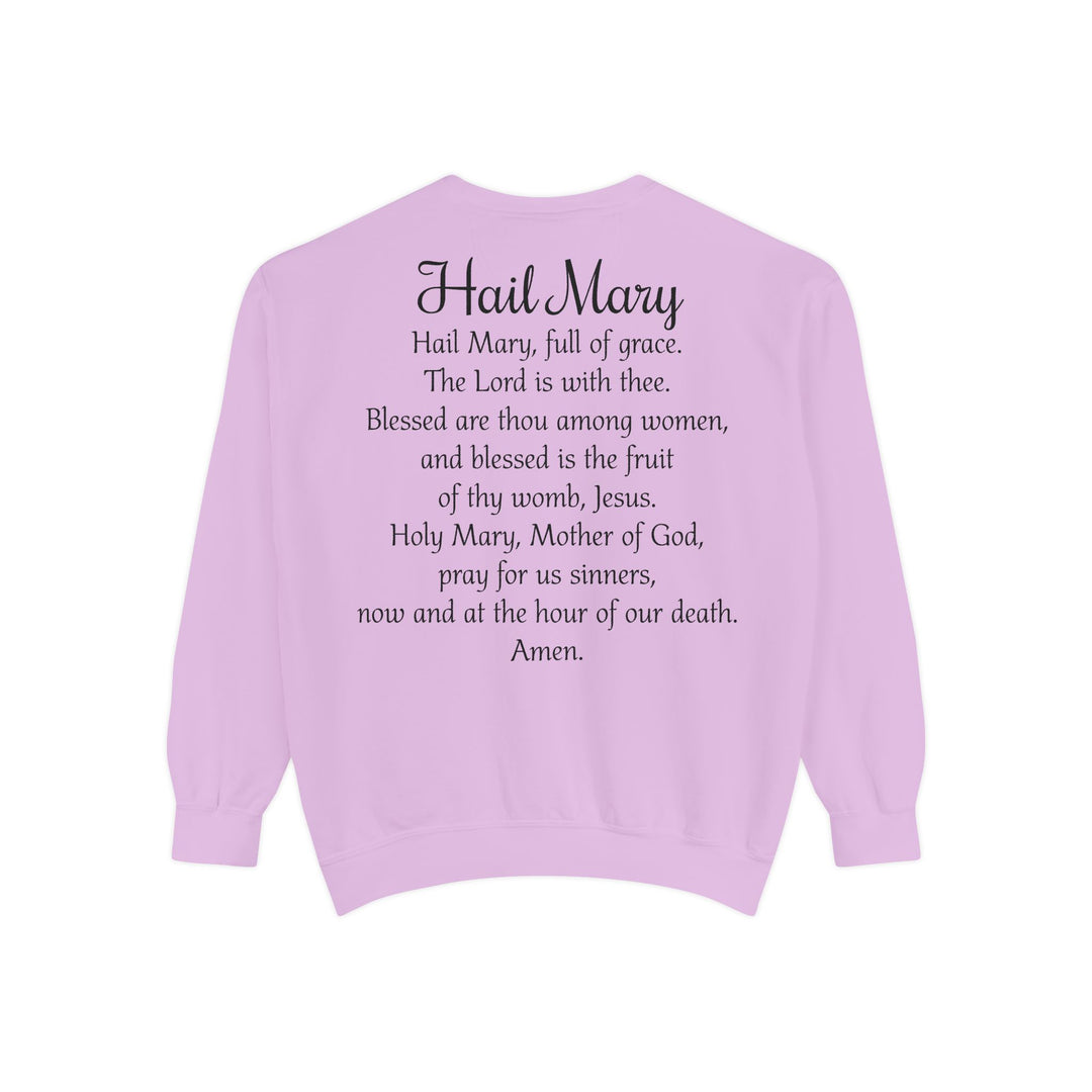 Comfort Colors Virgin Mary Hail Mary Prayer Unisex Sweatshirt Our Lady Of Guadalupe