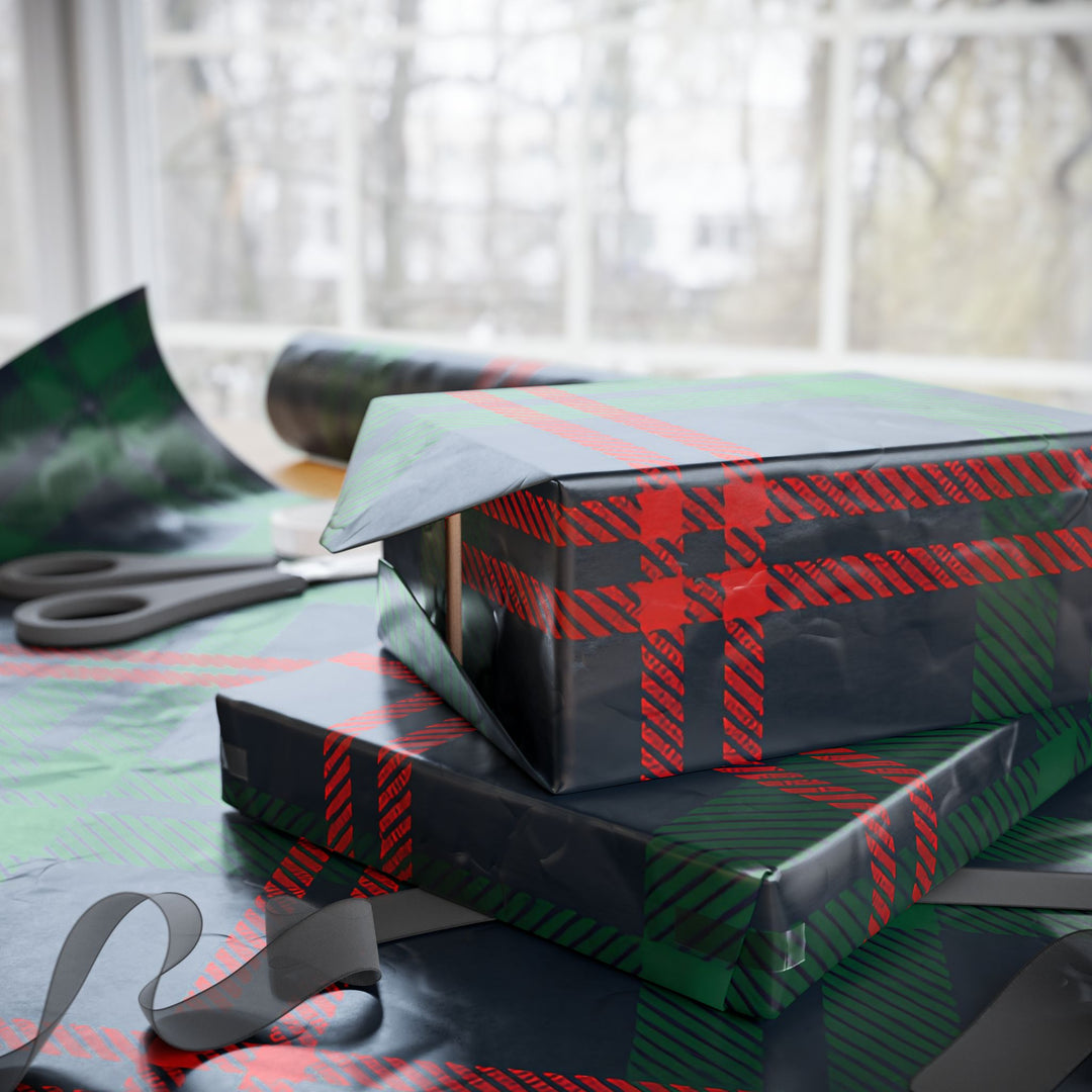Tartan Plaid Wrapping Paper – Classic Green & Red Holiday Gift Wrap