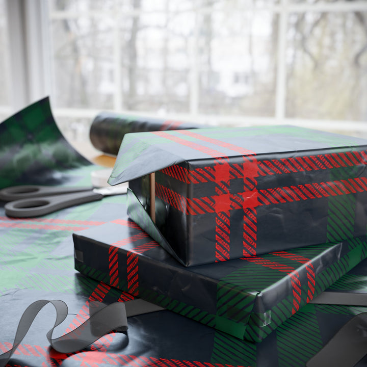 Tartan Plaid Wrapping Paper – Classic Green & Red Holiday Gift Wrap