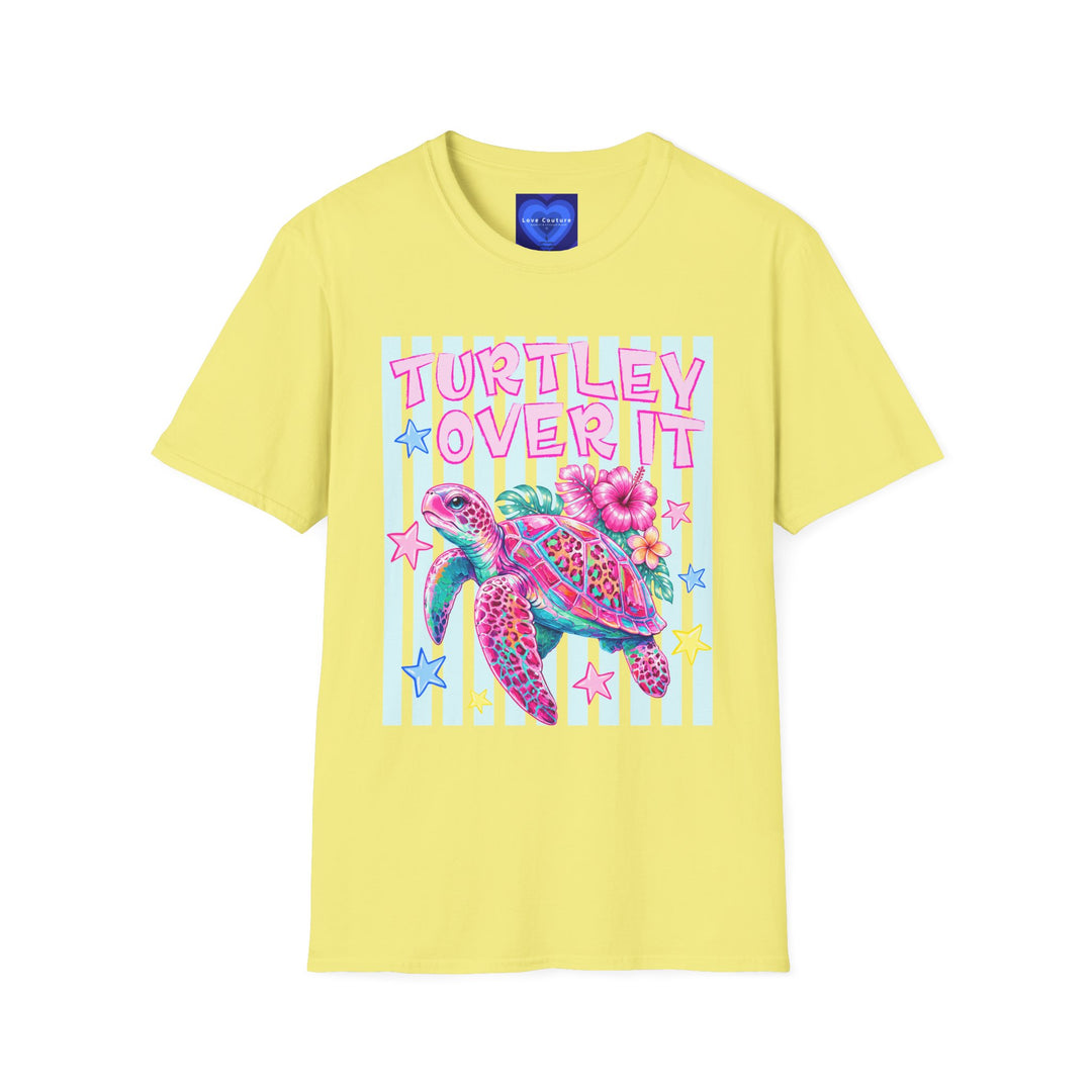 T-Shirt Turtley Over It' Colorful Sea Turtle Graphic Tee