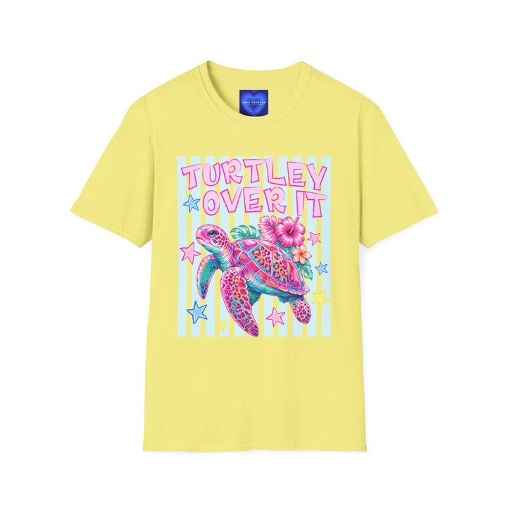T-Shirt Turtley Over It' Colorful Sea Turtle Graphic Tee