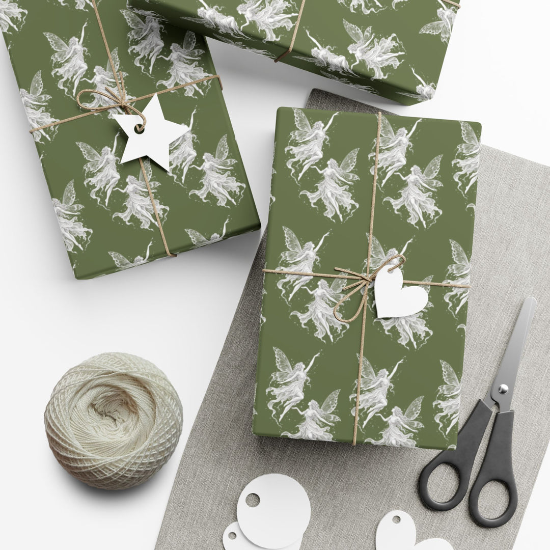 Copy of Burgundy Fairy Gift Wrap Paper Dancing Fairies