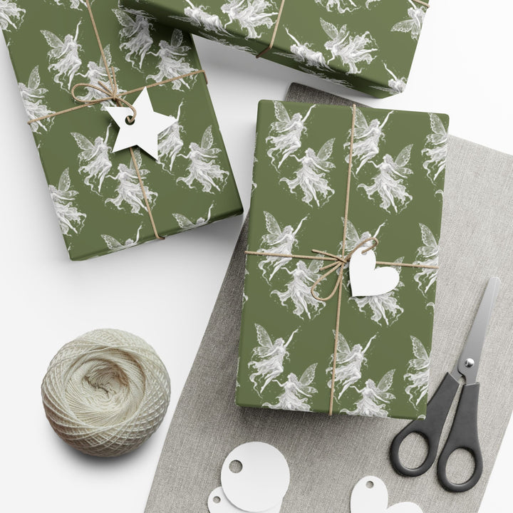 Copy of Burgundy Fairy Gift Wrap Paper Dancing Fairies