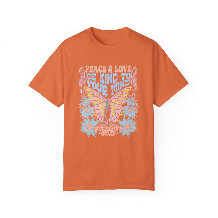Boho Floral TShirt Peace & Love Butterfly Comfort Colors® T-Shirt Flowers Tee