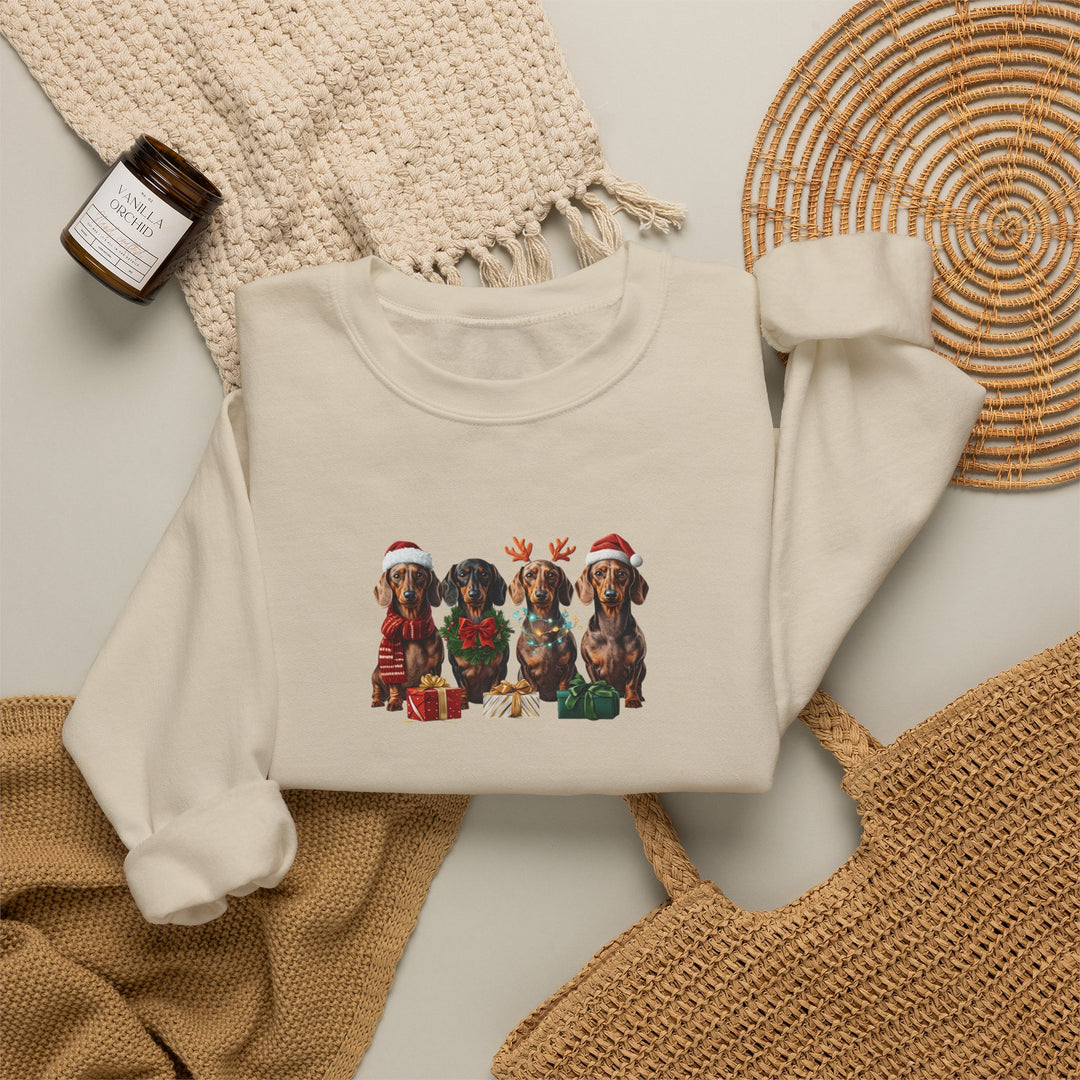 Dachshund Christmas Sweatshirt, Wiener Dog Holiday Sweatshirt, Dog Lover Gift, Cute Doxie Crewneck, Merry Christmas Pullover