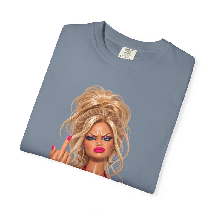 Middle Finger Meme Doll Retro Glam Diva T‑Shirt Sassy Sarcastic Joke Graphic Tee Women Humor Gag Shirt