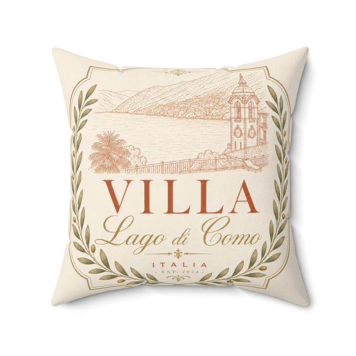 Villa Lago di Como Faux Suede Pillow