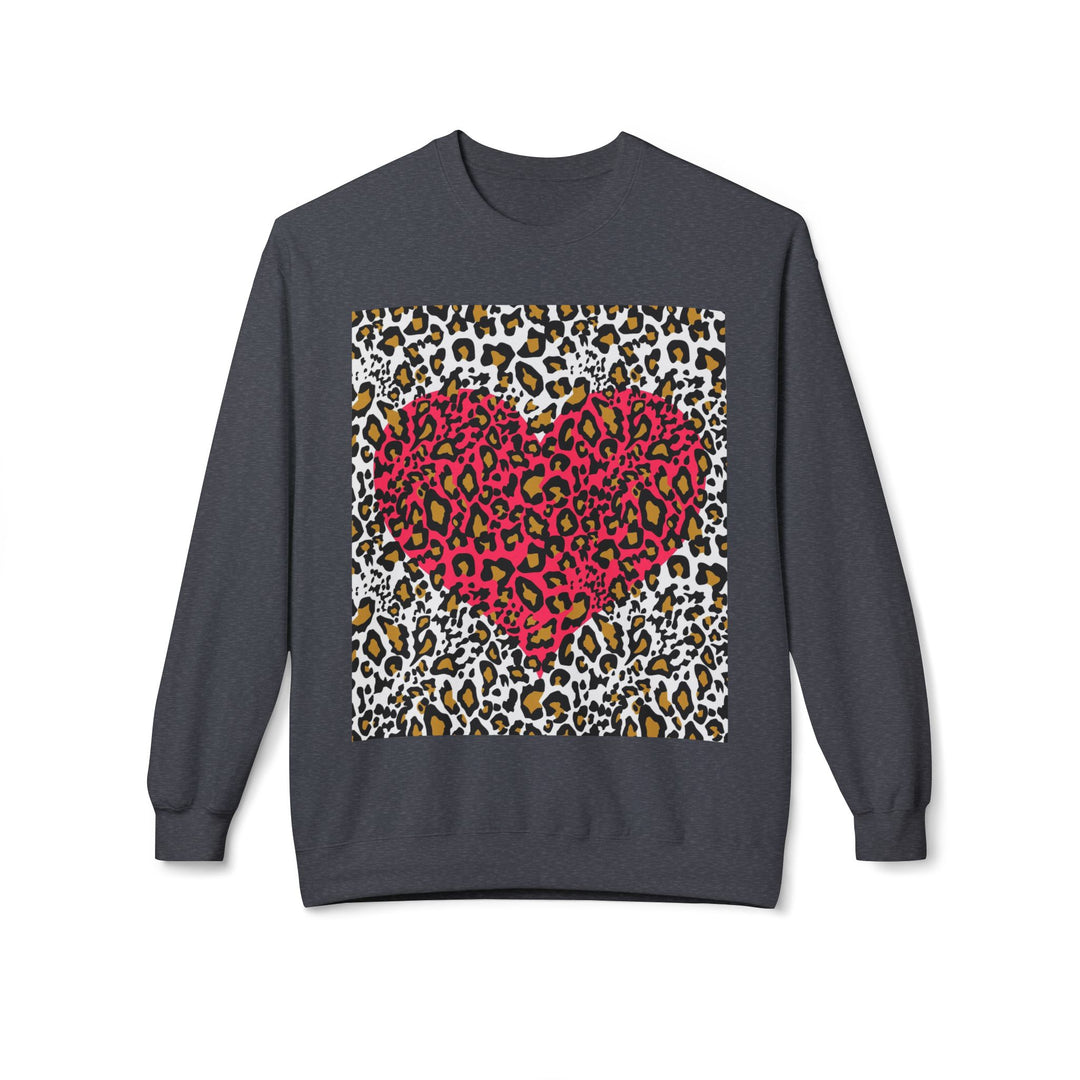 Leopard Print Heart Sweatshirt