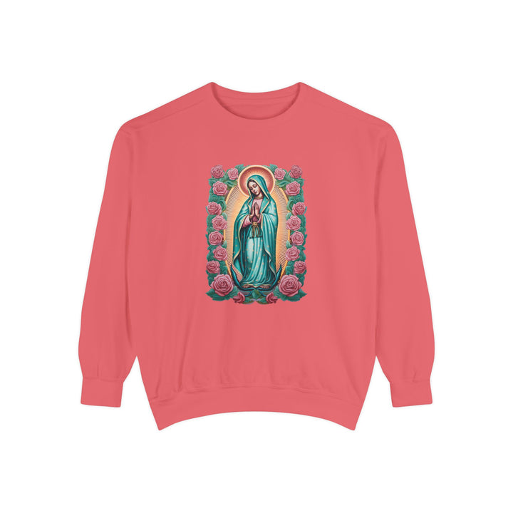 Comfort Colors Virgin Mary Hail Mary Prayer Unisex Sweatshirt Our Lady Of Guadalupe