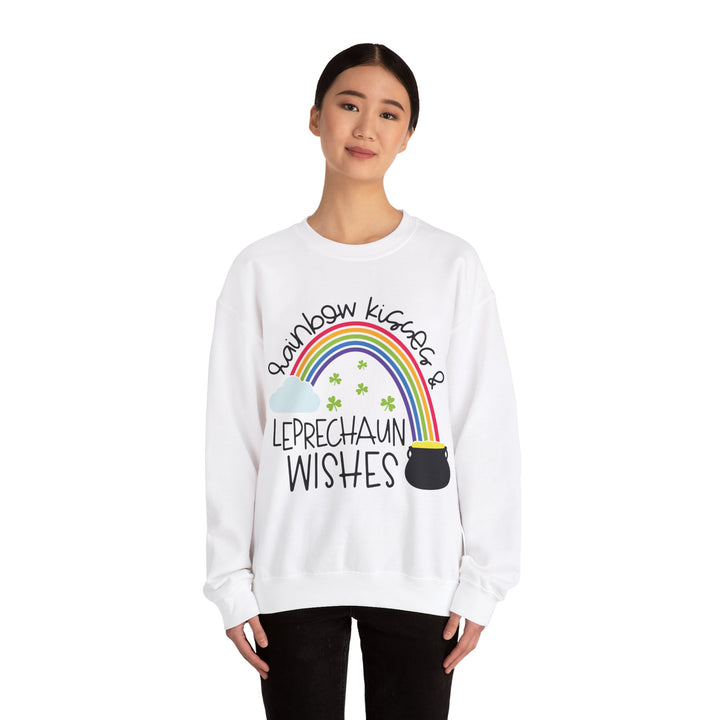 Rainbow Kisses and Leprechaun Wishes Oversized Crewneck Sweatshirt