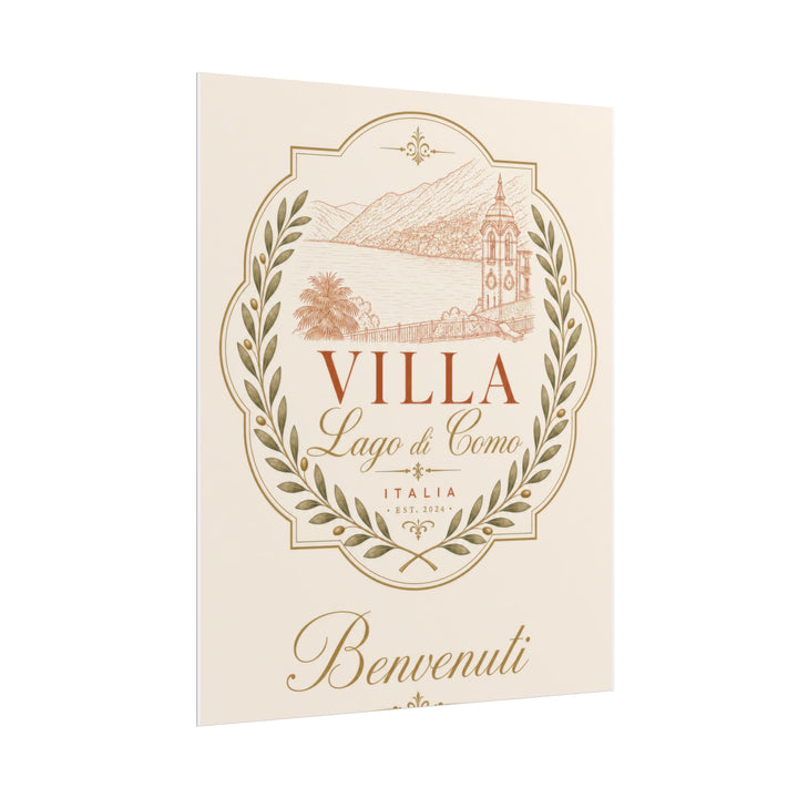 Villa Lago di Como Benvenuti Rolled Poster Vintage Italian Travel Art Print