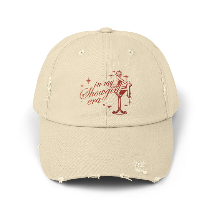 Showgirl Era Hat - Orange Faux Glitter Print, Vintage Concert Style, Distressed Hat