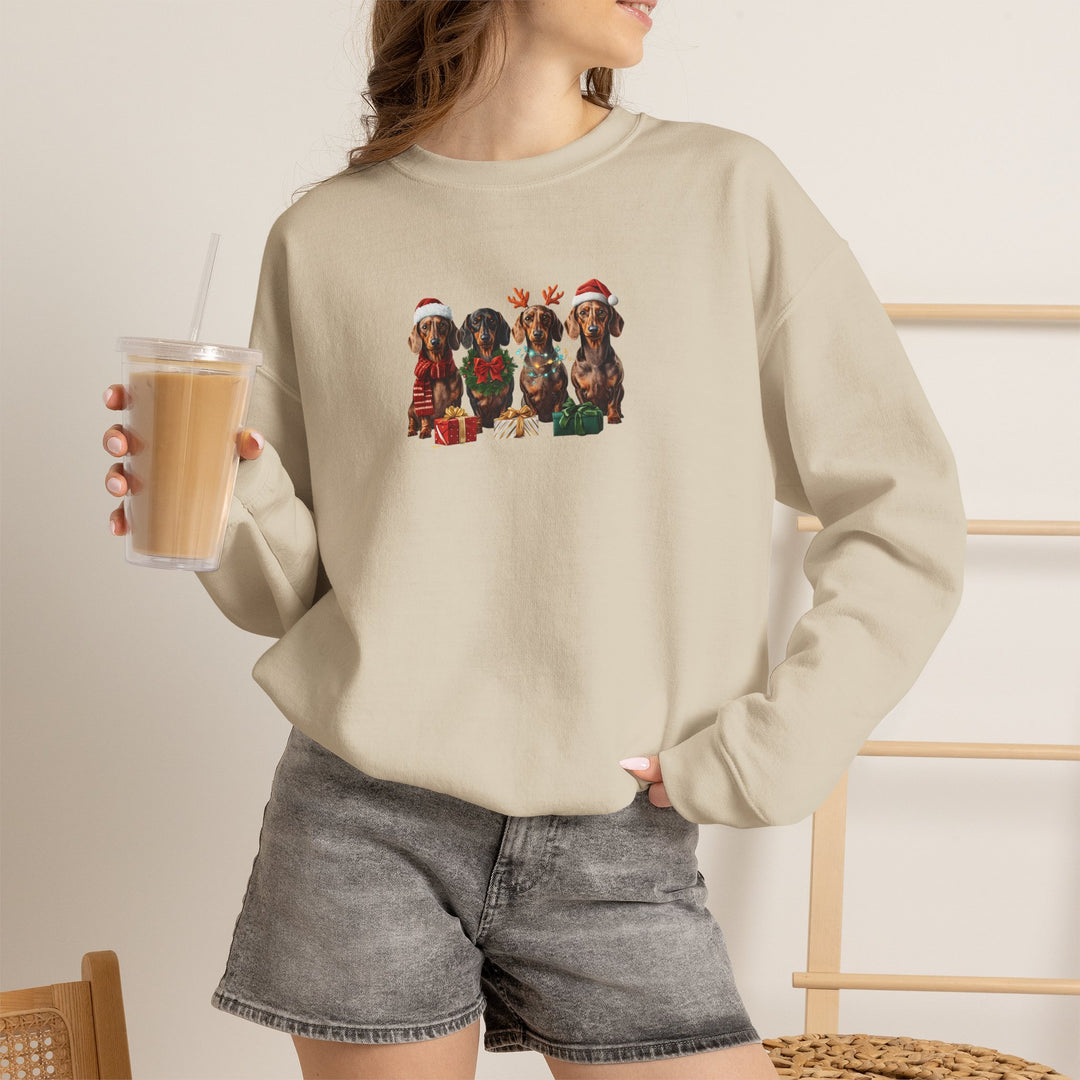 Dachshund Christmas Sweatshirt, Wiener Dog Holiday Sweatshirt, Dog Lover Gift, Cute Doxie Crewneck, Merry Christmas Pullover