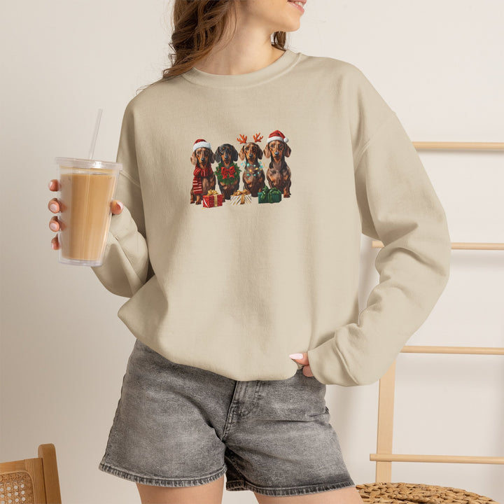 Dachshund Christmas Sweatshirt, Wiener Dog Holiday Sweatshirt, Dog Lover Gift, Cute Doxie Crewneck, Merry Christmas Pullover