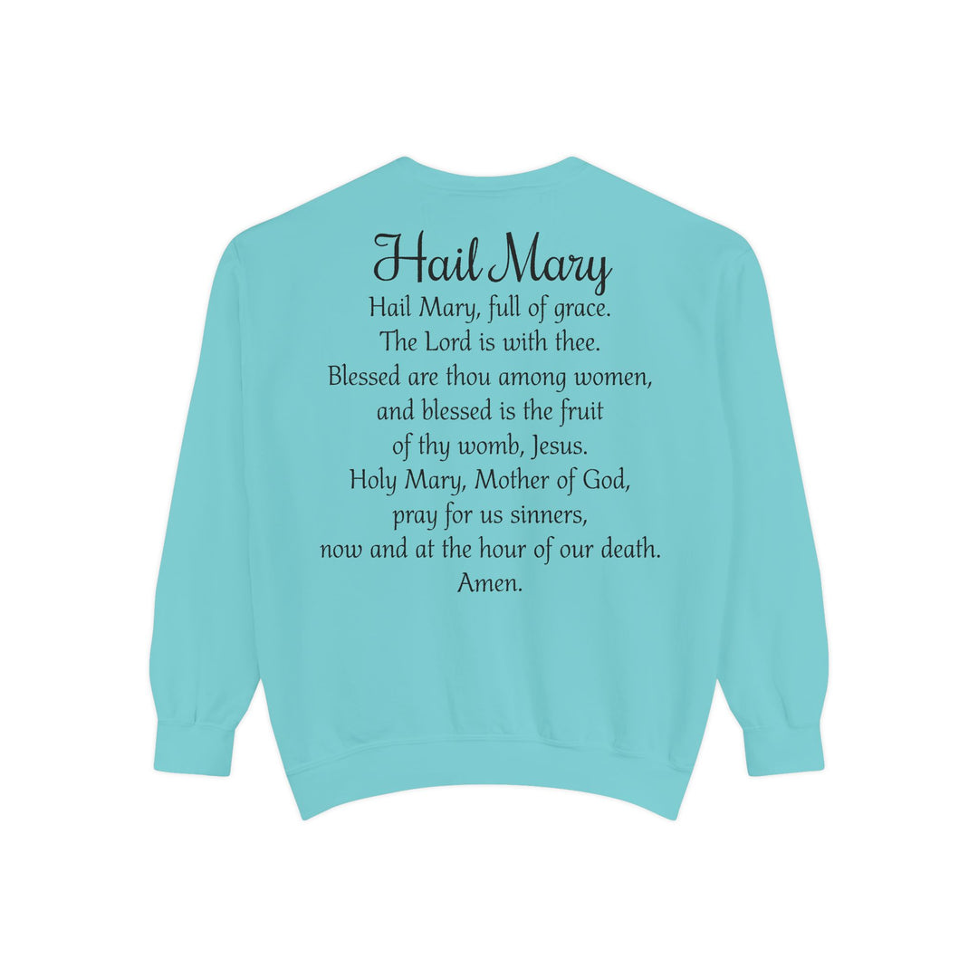 Comfort Colors Virgin Mary Hail Mary Prayer Unisex Sweatshirt Our Lady Of Guadalupe