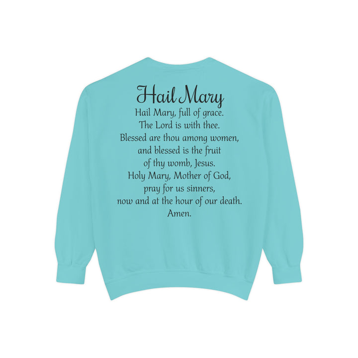 Comfort Colors Virgin Mary Hail Mary Prayer Unisex Sweatshirt Our Lady Of Guadalupe