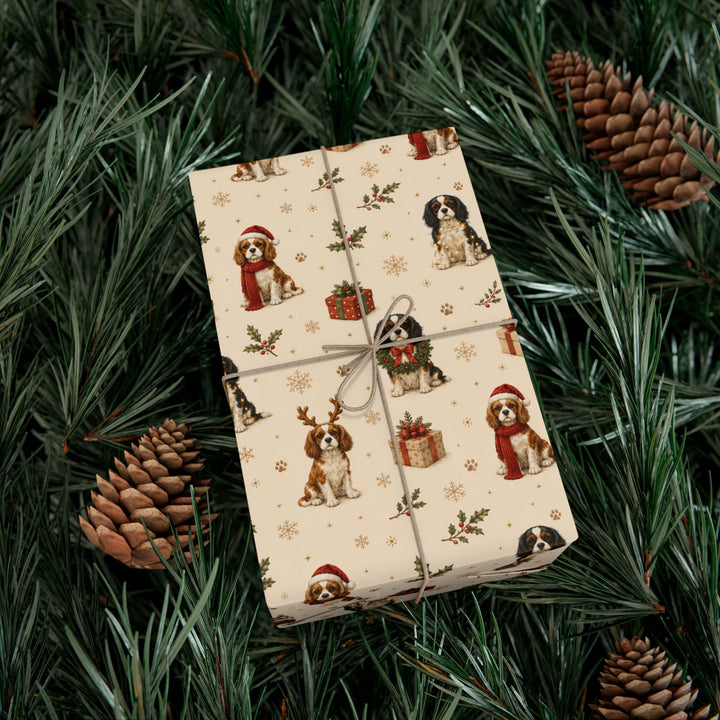 Cavalier King Charles Christmas Wrapping Paper | Luxury Dog Lover Gift Wrap | Holiday Cavalier Christmas Decor | Merry Paws Collection™