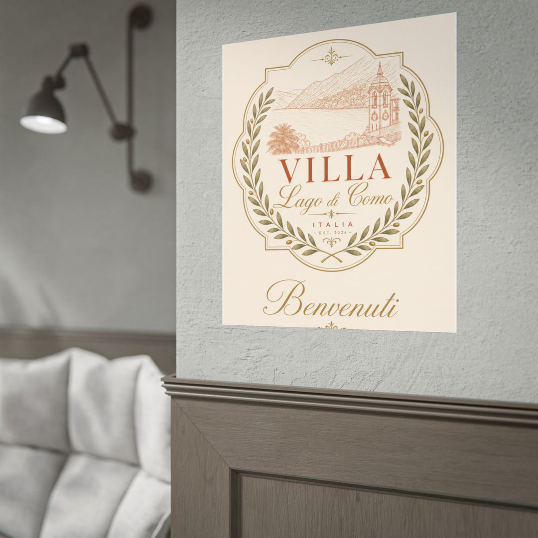 Villa Lago di Como Benvenuti Rolled Poster Vintage Italian Travel Art Print