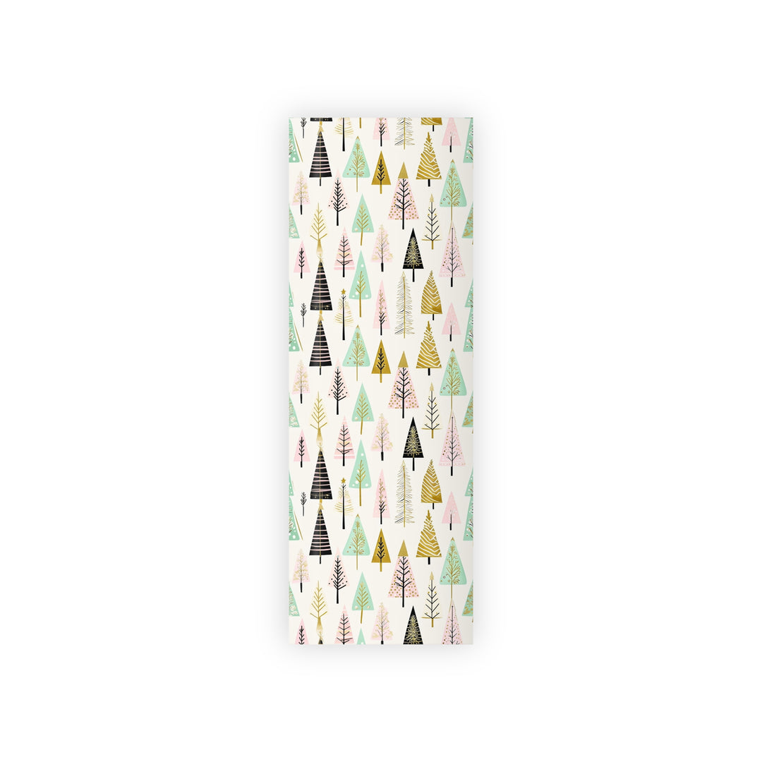 Retro Christmas Trees Gift Wrapping Paper Roll, Eco-friendly Gift Wrap, Holiday Gift Wrap, Christmas