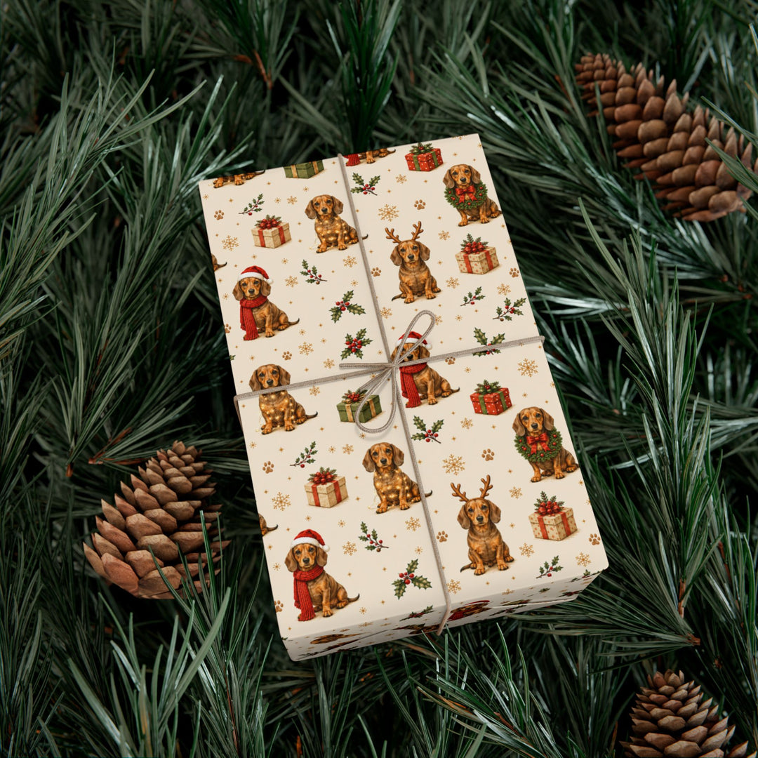Dachshund Christmas Gift Wrap | Wiener Dog Wrapping Paper | Doxie Holiday Gift Wrap | Dachshund Mom Christmas Gift