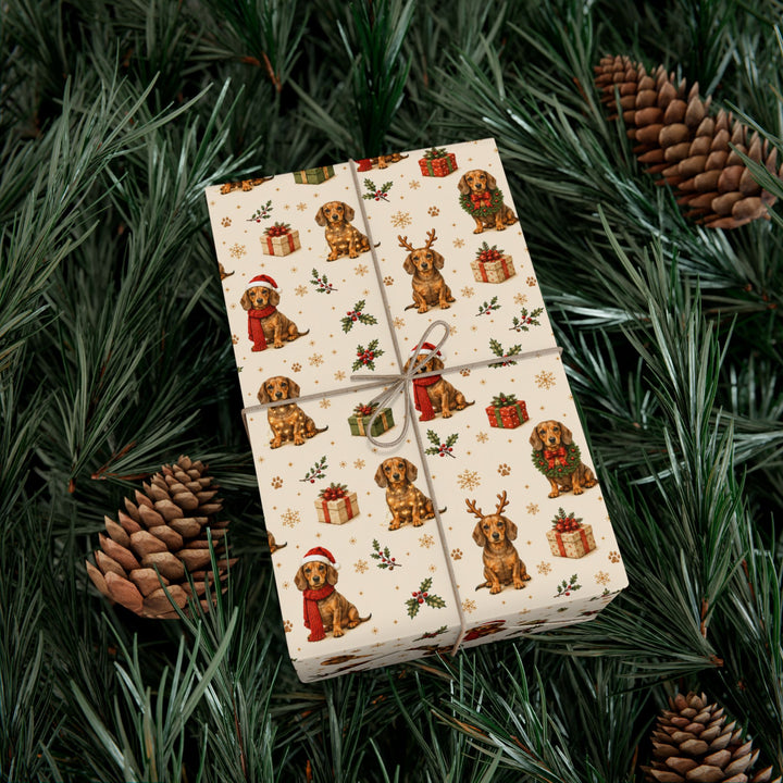 Dachshund Christmas Gift Wrap | Wiener Dog Wrapping Paper | Doxie Holiday Gift Wrap | Dachshund Mom Christmas Gift