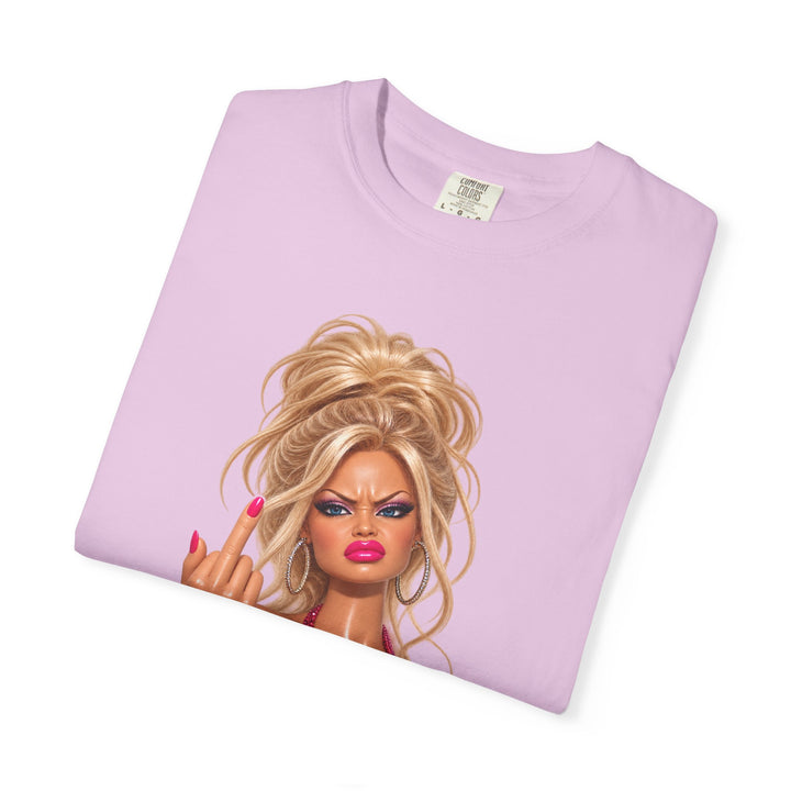 Middle Finger Meme Doll Retro Glam Diva T‑Shirt Sassy Sarcastic Joke Graphic Tee Women Humor Gag Shirt