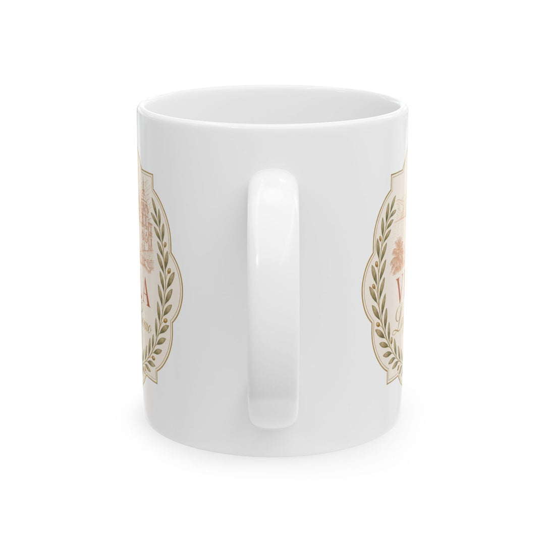 Floral Mom Coffee Mug — "Best Mom" Ceramic Tea Cup (11oz, 15oz)