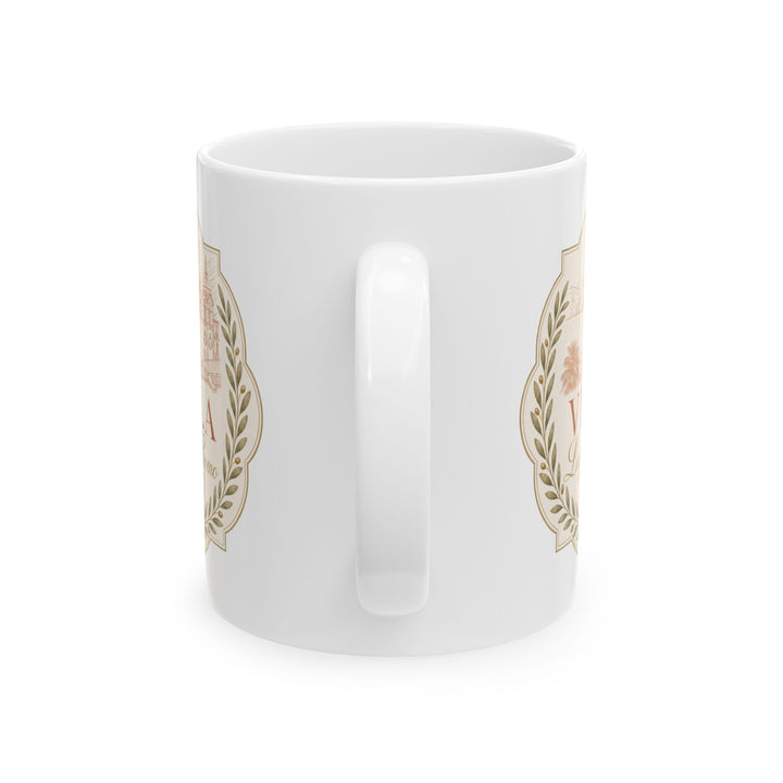 Floral Mom Coffee Mug — "Best Mom" Ceramic Tea Cup (11oz, 15oz)