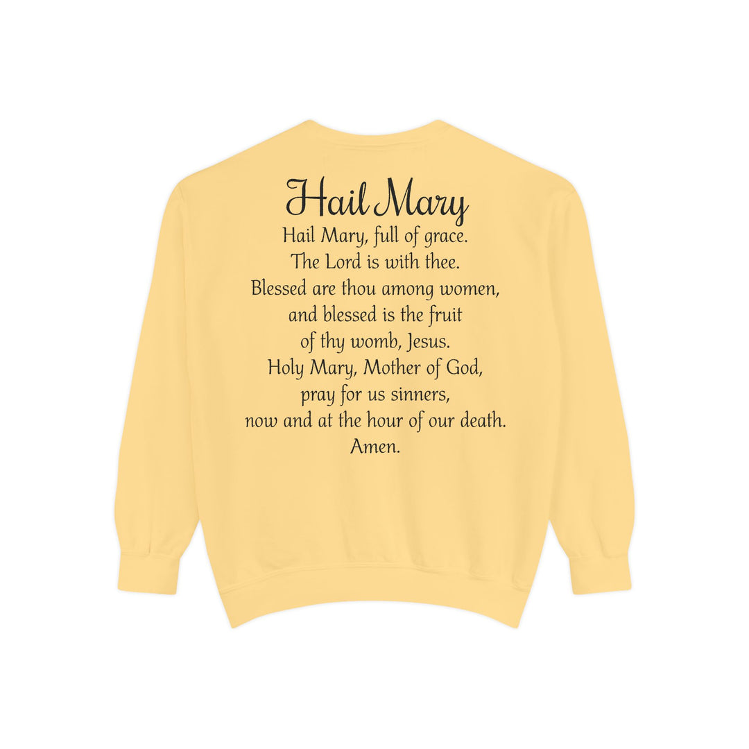 Comfort Colors Virgin Mary Hail Mary Prayer Unisex Sweatshirt Our Lady Of Guadalupe