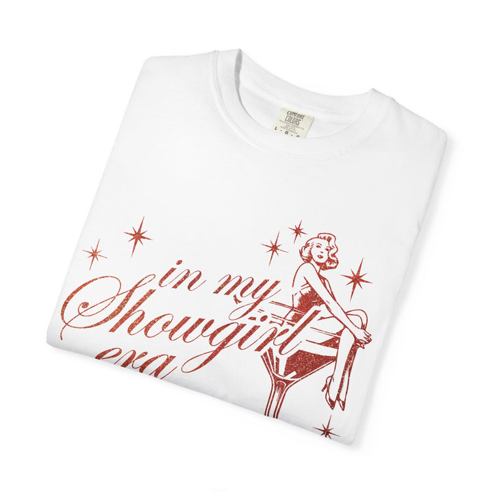 Showgirl Era Sweatshirt: Orange Faux Glitter Print, Vintage Concert Style