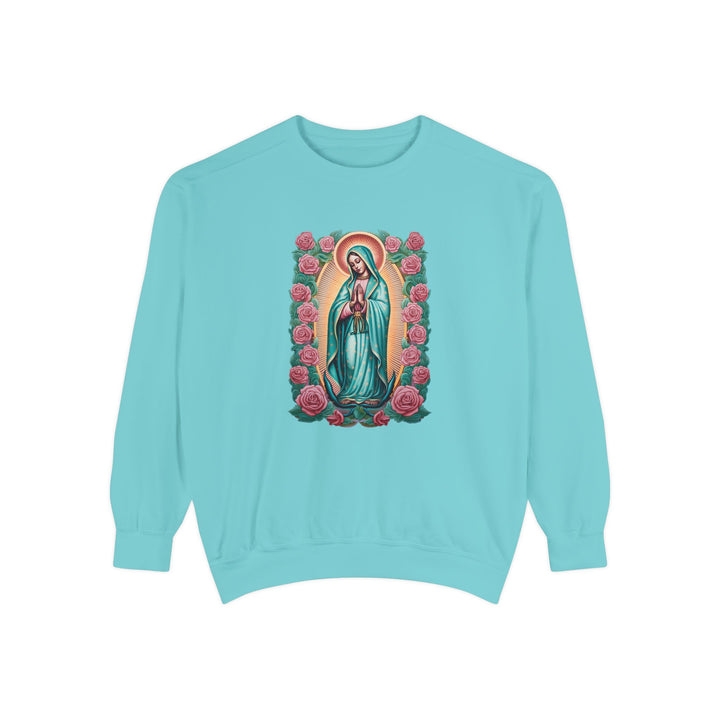 Comfort Colors Virgin Mary Hail Mary Prayer Unisex Sweatshirt Our Lady Of Guadalupe