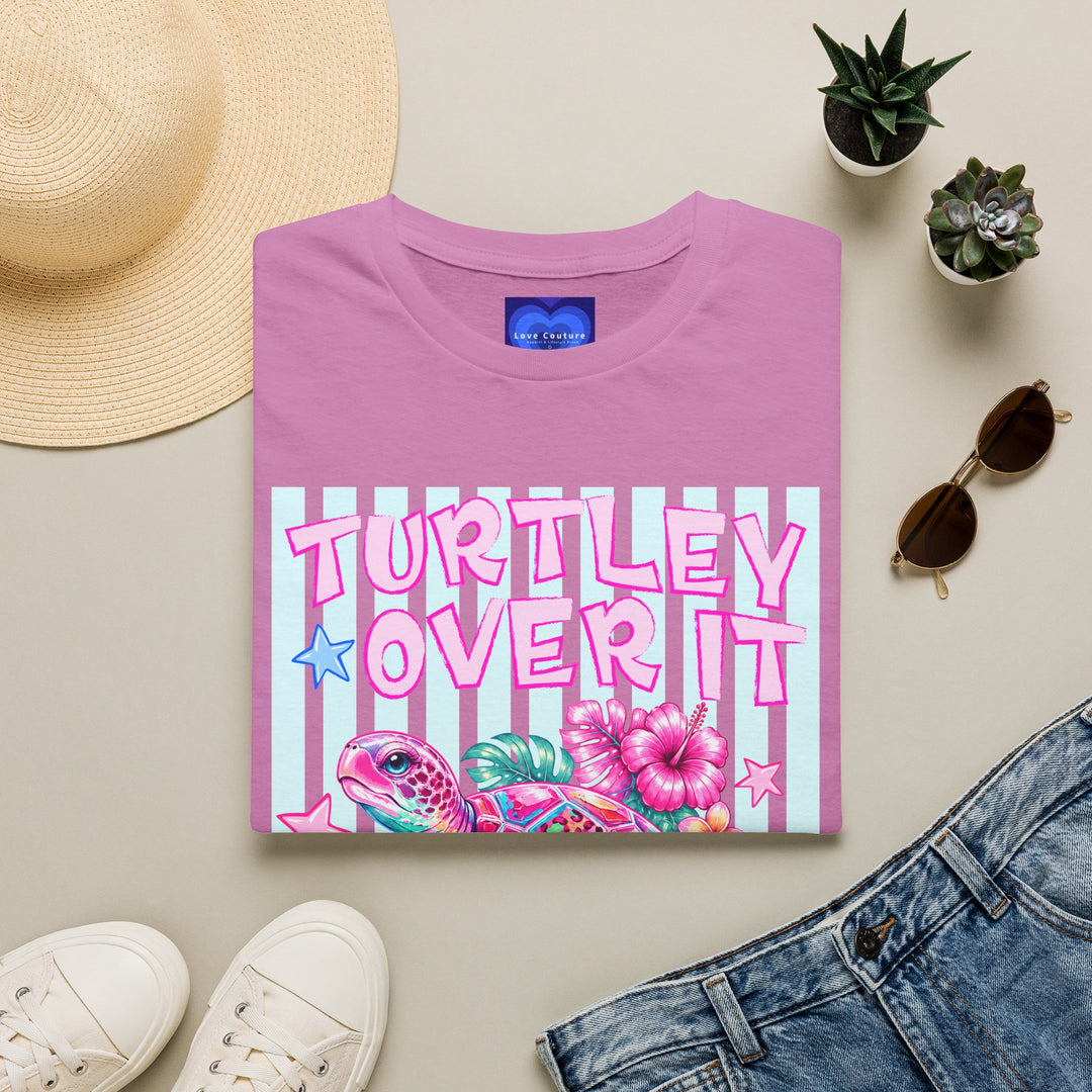 T-Shirt Turtley Over It' Colorful Sea Turtle Graphic Tee