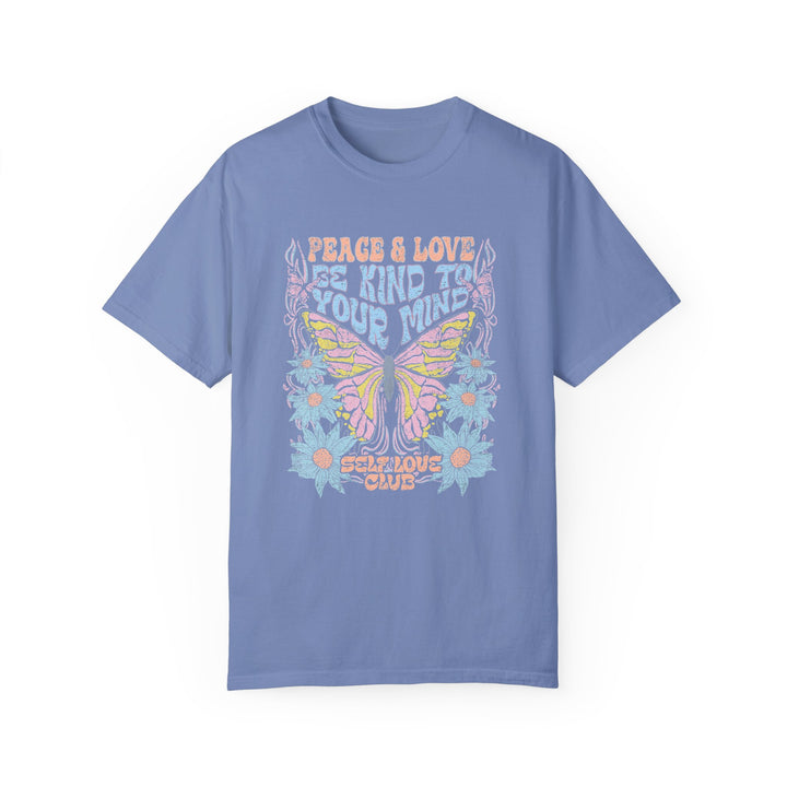Boho Floral TShirt Peace & Love Butterfly Comfort Colors® T-Shirt Flowers Tee