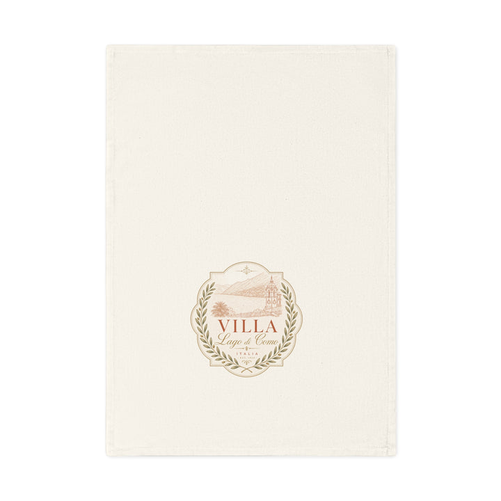 Villa Lago di Como Logo Cotton Tea Towel Rustic Mediterranean Kitchen Decor