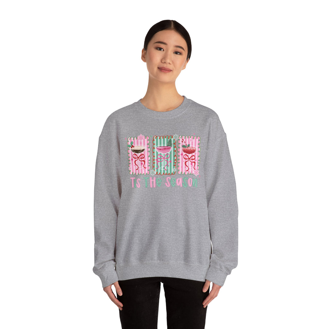 Holiday Gift Sweatshirt Tis The Season Design Festive Cocktails
