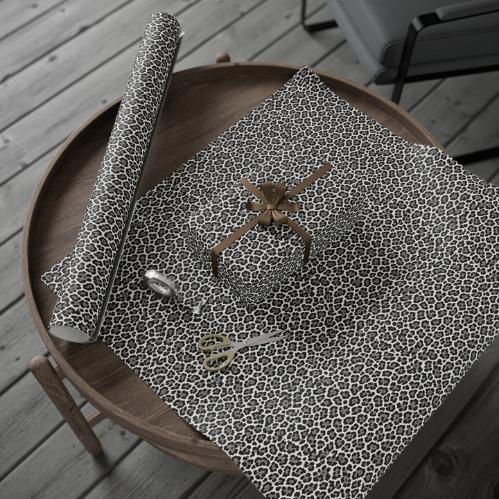 Leopard Print Wrapping Paper Roll Black, White Luxury Gift Wrap for Birthdays, Christmas, Holidays, and Stylish Celebrations