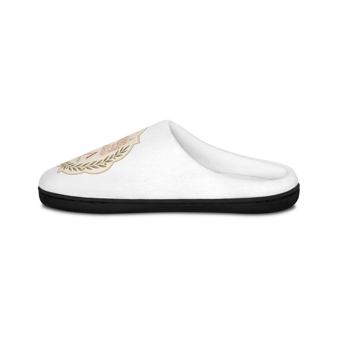 Villa Crest Men's Indoor Slippers — Cozy Home House Emblem Design