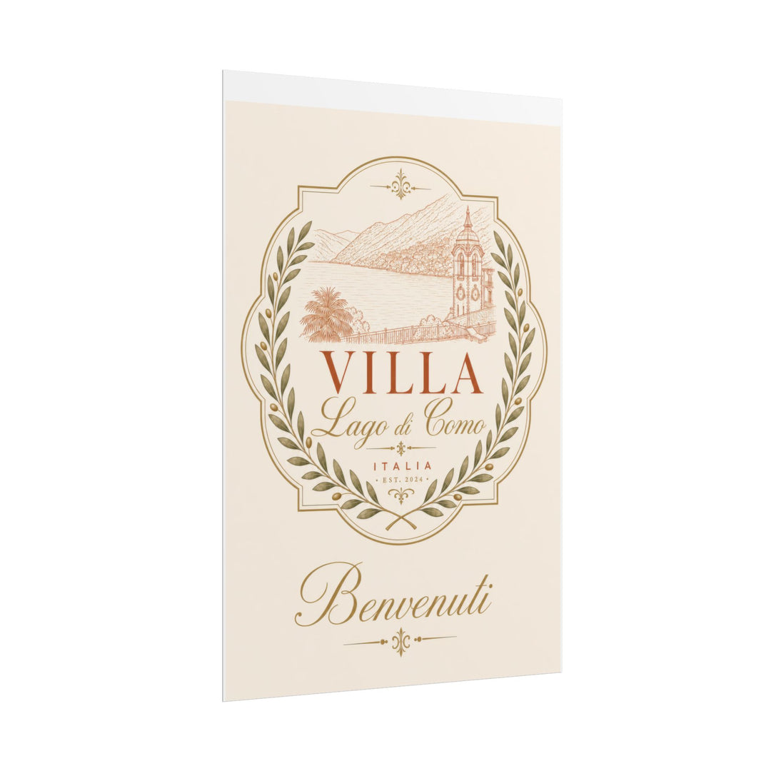 Villa Lago di Como Benvenuti Rolled Poster Vintage Italian Travel Art Print