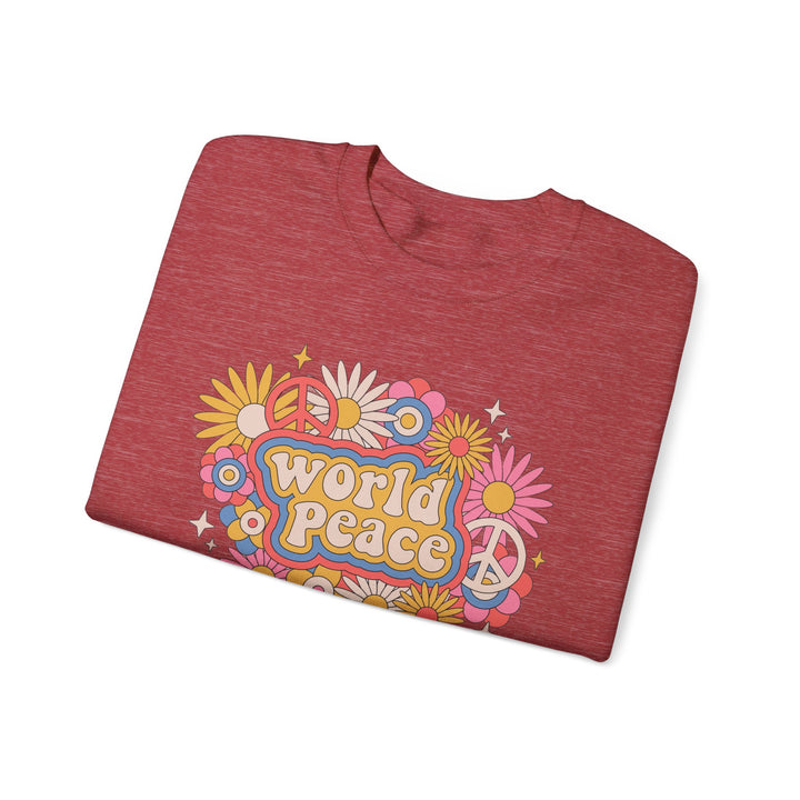 World Peace Sweatshirt Retro Sweatshirt Flower Power Top