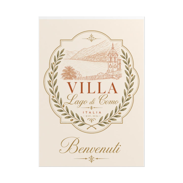 Villa Lago di Como Benvenuti Rolled Poster Vintage Italian Travel Art Print