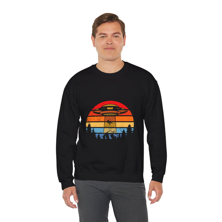 Bigfoot Alien Abduction Sweatshirt Retro