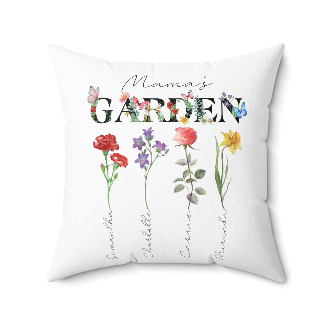 Birth Flower Personalized Pillow Mom Gift Child's Names Birth Flower Pillow Custom Pillow Mother's Day Mother's Birthday