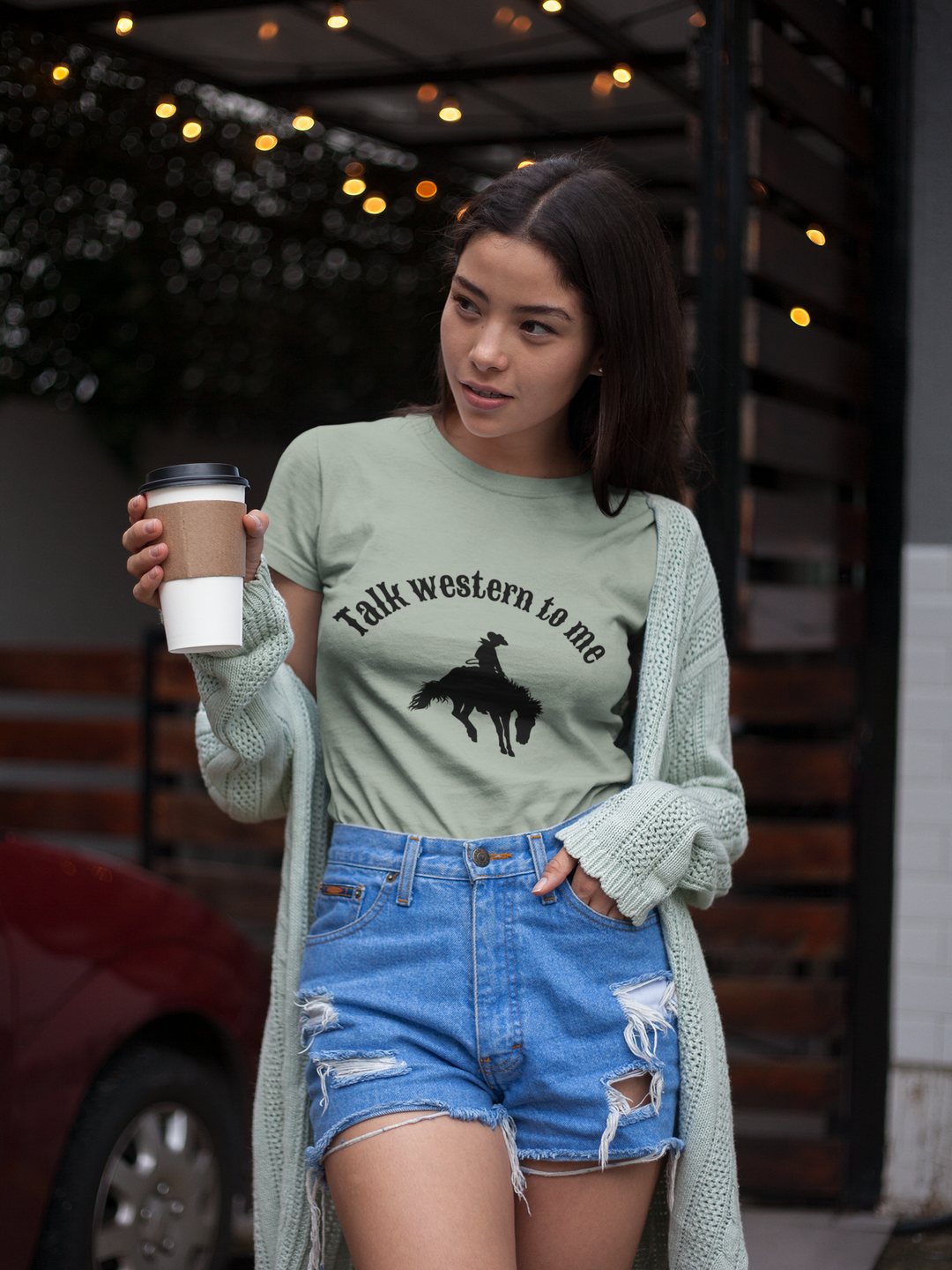 Western Cowboy Graphic T-Shirt - Unisex Tee &quot;Talk Western to Me&quot;
