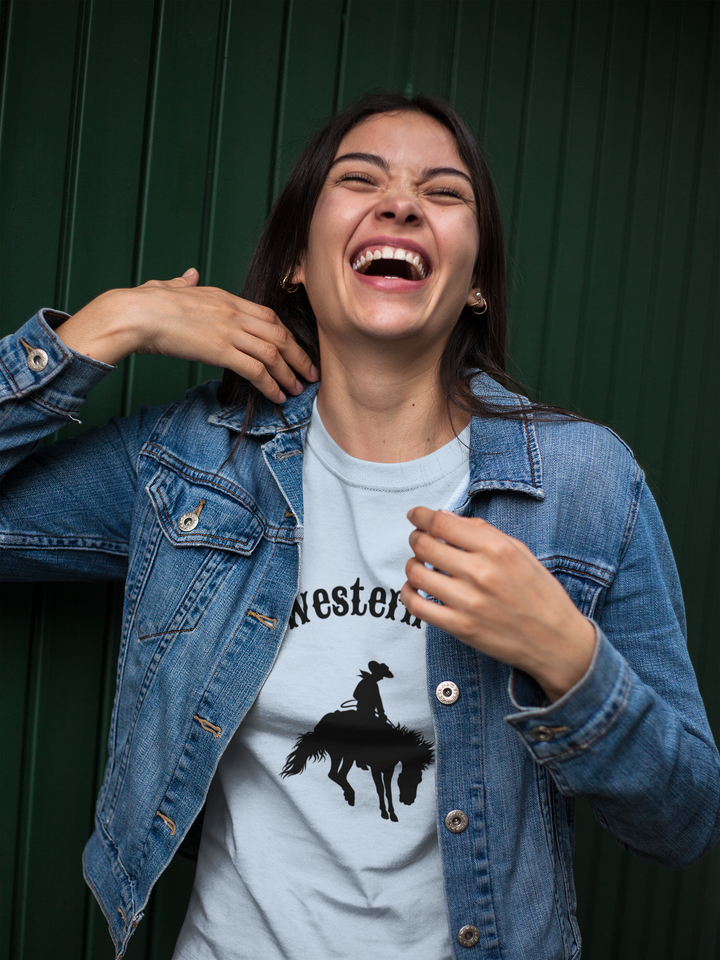 Western Cowboy Graphic T-Shirt - Unisex Tee &quot;Talk Western to Me&quot;