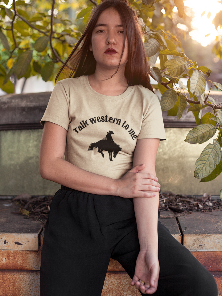 Western Cowboy Graphic T-Shirt - Unisex Tee &quot;Talk Western to Me&quot;