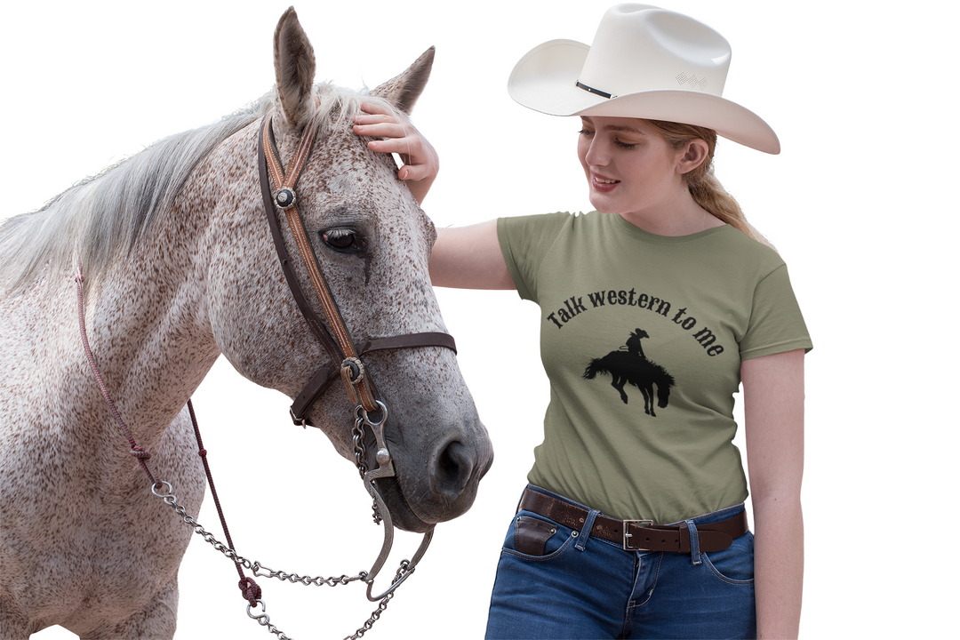 Western Cowboy Graphic T-Shirt - Unisex Tee &quot;Talk Western to Me&quot;
